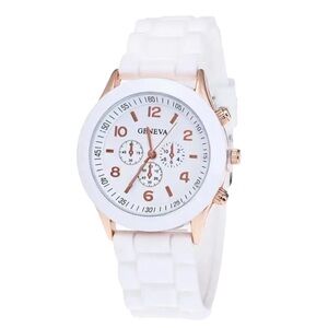 Geneva White and Rose Gold Watch